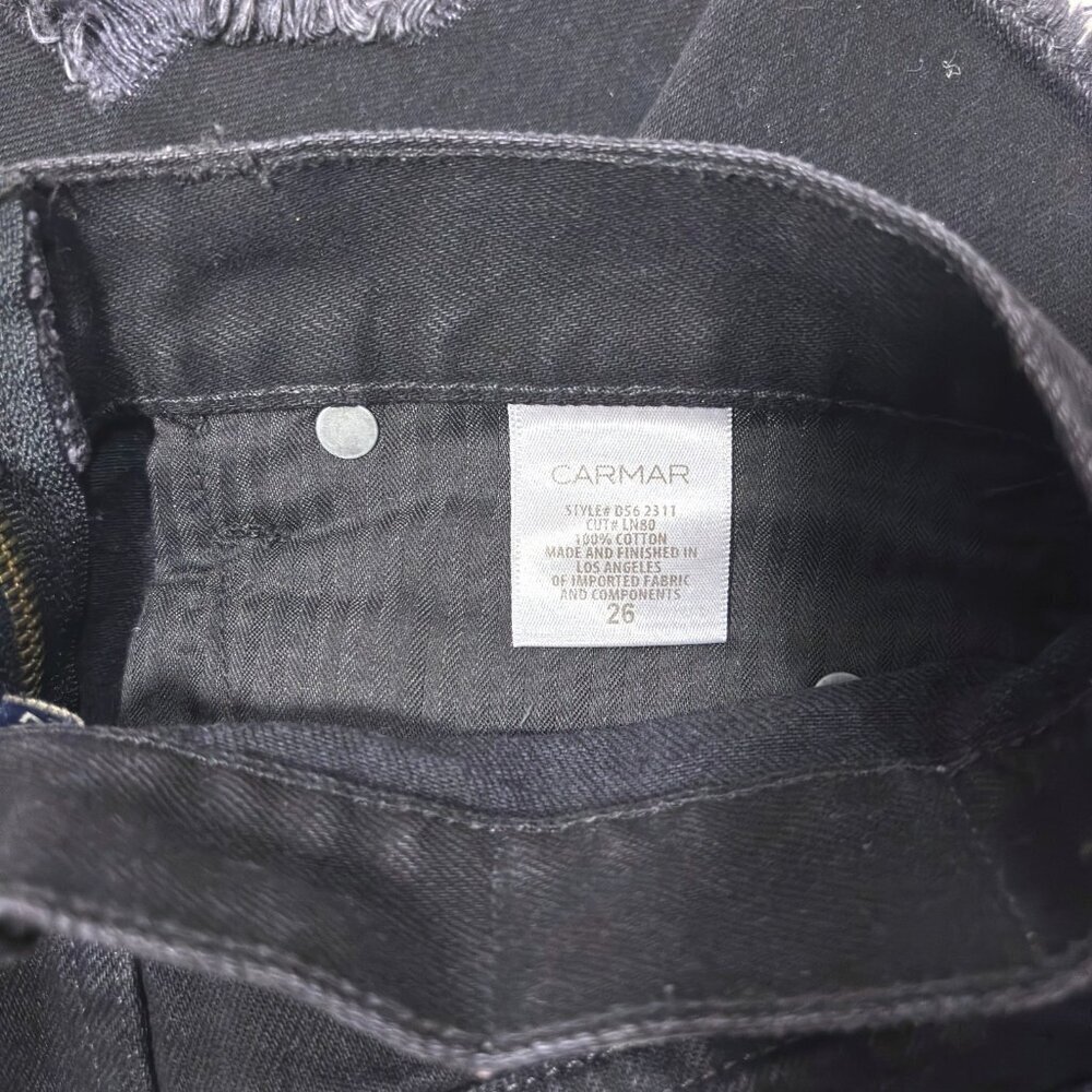 Carmar Beatrice Black Denim Silver Star Jean Skirt - Size 26 - Picture 3 of 5